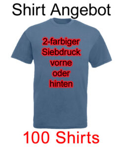 100 Shirts mit 2-farbigem Siebdruck