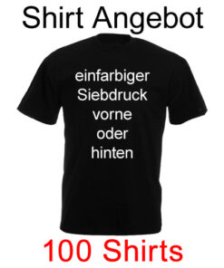 100 T-Shirts mit einfarbigem Siebdruck