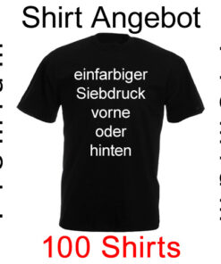 100 premium T-Shirts einfarbig bedruckt