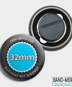 32mm Buttons mit Magnet