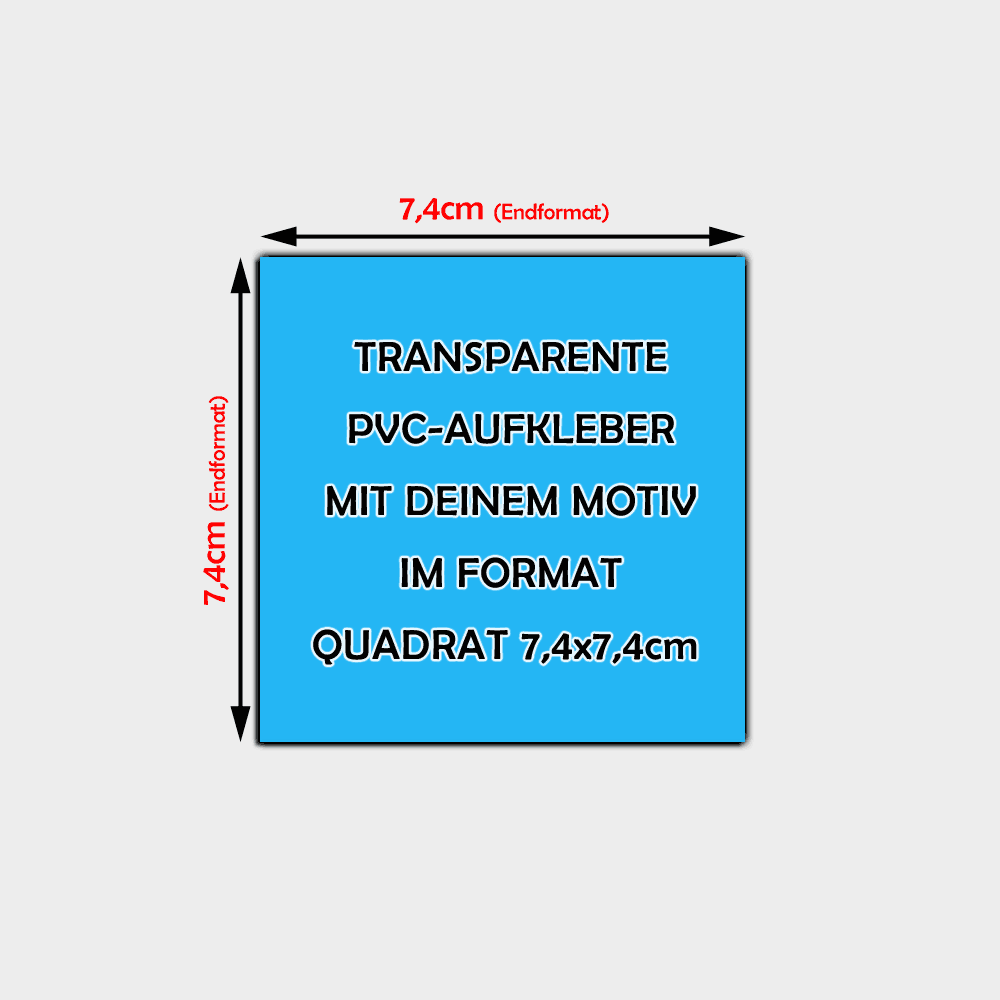 Transparente Aufkleber Auf Pvc Folie Gedruckt Quadratisch 7 4 X 7 4cm