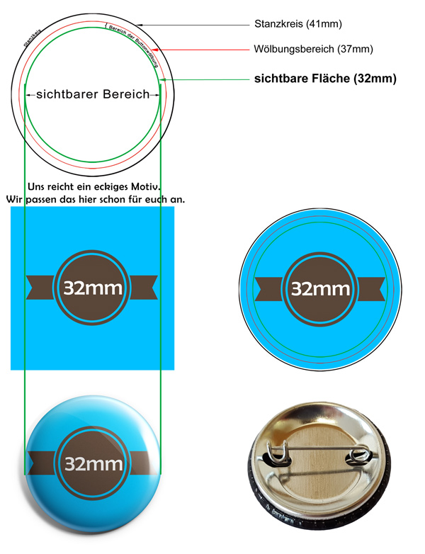32mm Buttons Vorlage