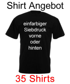 35 Shirts einfarbig bedruckt mit deinem Motiv