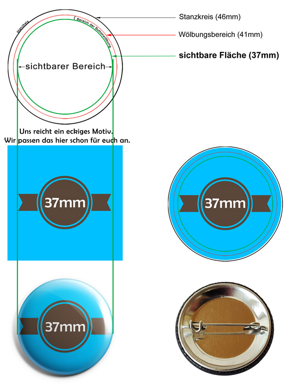 37mm Buttons Vorlage