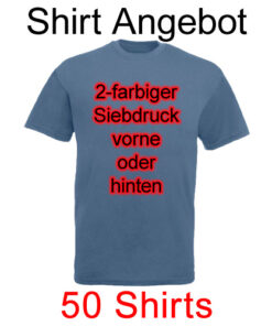 50 Shirts mit 2-farbigem Siebdruck