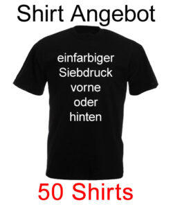50 Shirts einfarbig bedruckt mit deinem Motiv