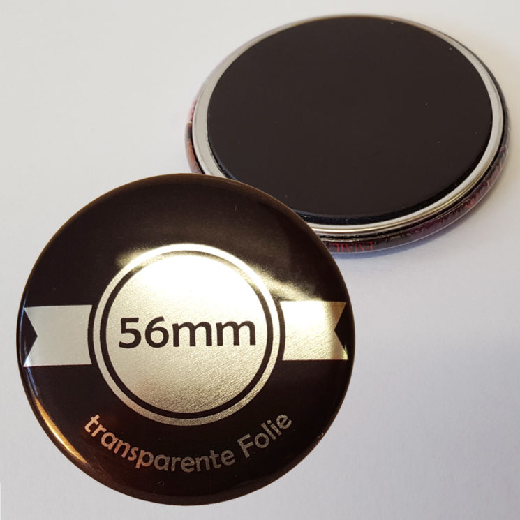 56mm Buttons als Kühlschrankmagnet (transparente Folie)
