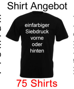 75 T-Shirts mit einfarbigem Siebdruck