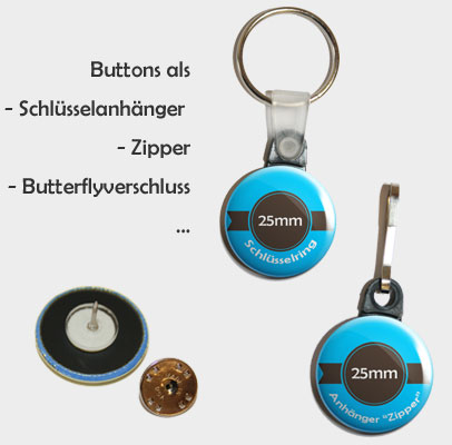 Schlüsselanhänger, Zipper, Butterflyverschluss